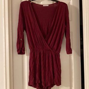 Maroon Wrap Romper